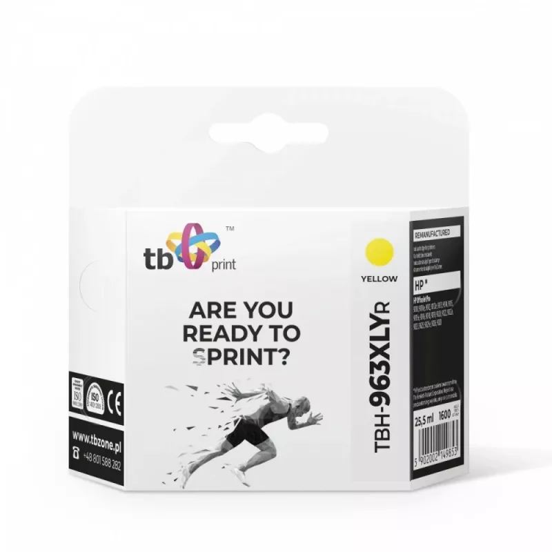 Cartuccia inchiostro TB compatibile con HP OfficeJet Pro 9020 963XL, YE rigenerata