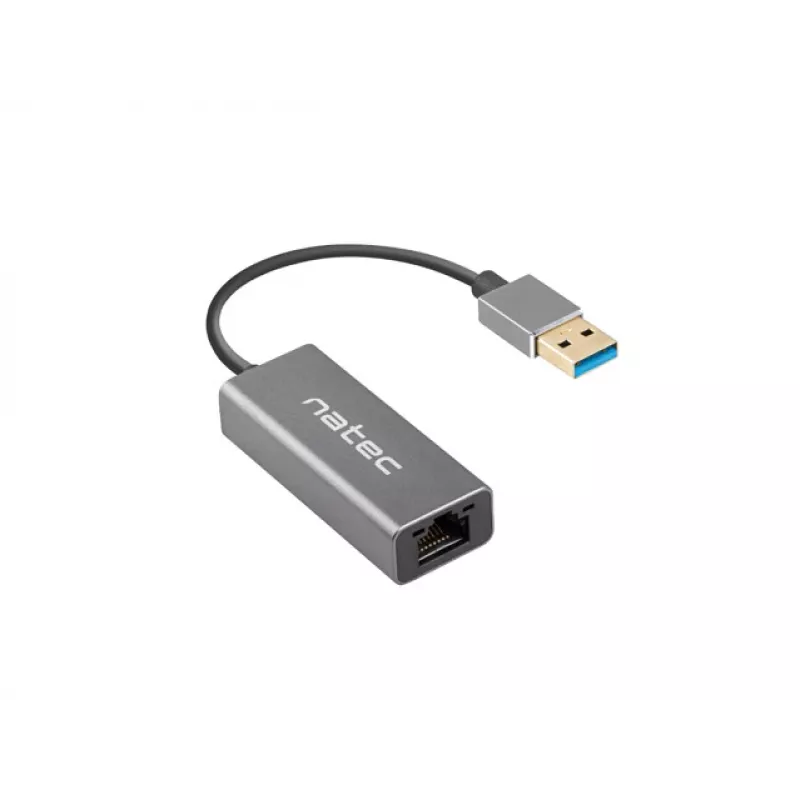 Natec Cricket NNC-1924 adattatore Ethernet da USB 3.0 Type-A a RJ45, 1000 Mbit/s, cavo da 15 cm, nero