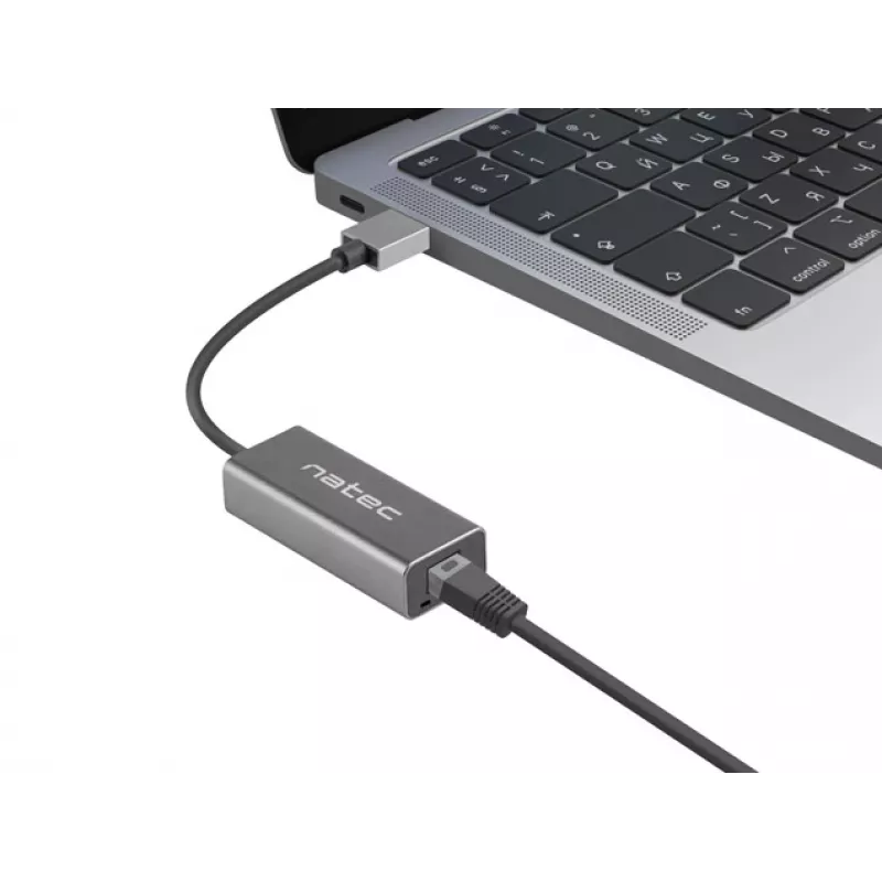 Natec Cricket NNC-1924 adattatore Ethernet da USB 3.0 Type-A a RJ45, 1000 Mbit/s, cavo da 15 cm, nero