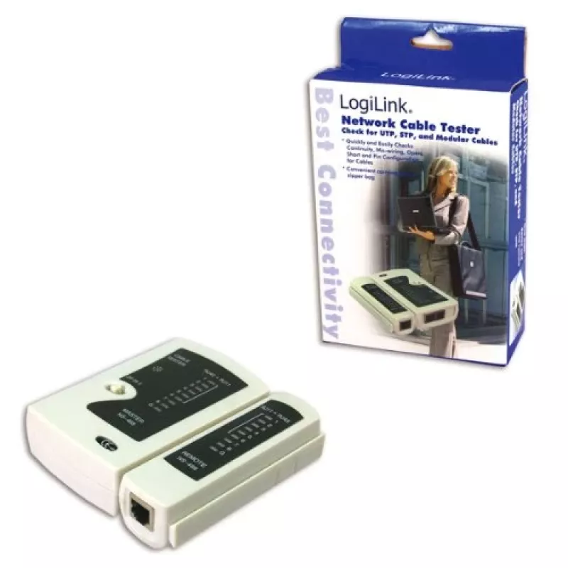 Tester per cavi, LogiLink WZ0010, dispositivo di verifica cavi di rete