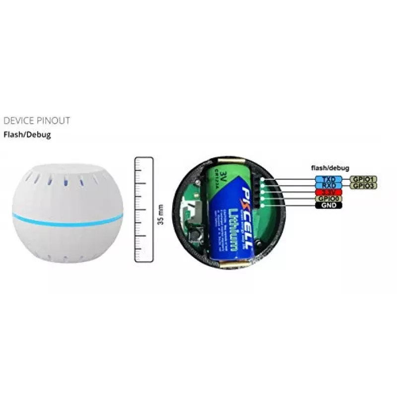 Shelly H&T, sensore di umidità e temperatura wireless, compatto, WiFi, igrometro, domotica, app iOS Android – nero