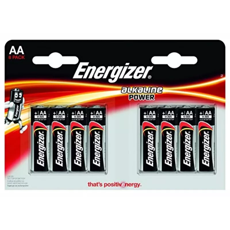 Energizer Alkaline Power Batterie AA/LR6, confezione da 8 (CHP8)