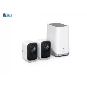 Eufy Security S300 EufyCam 3C set 2 telecamere telecamera di sorveglianza esterna wireless, telecamera 4K, memoria locale espandibile fino a 16 TB, AI con riconoscimento facciale