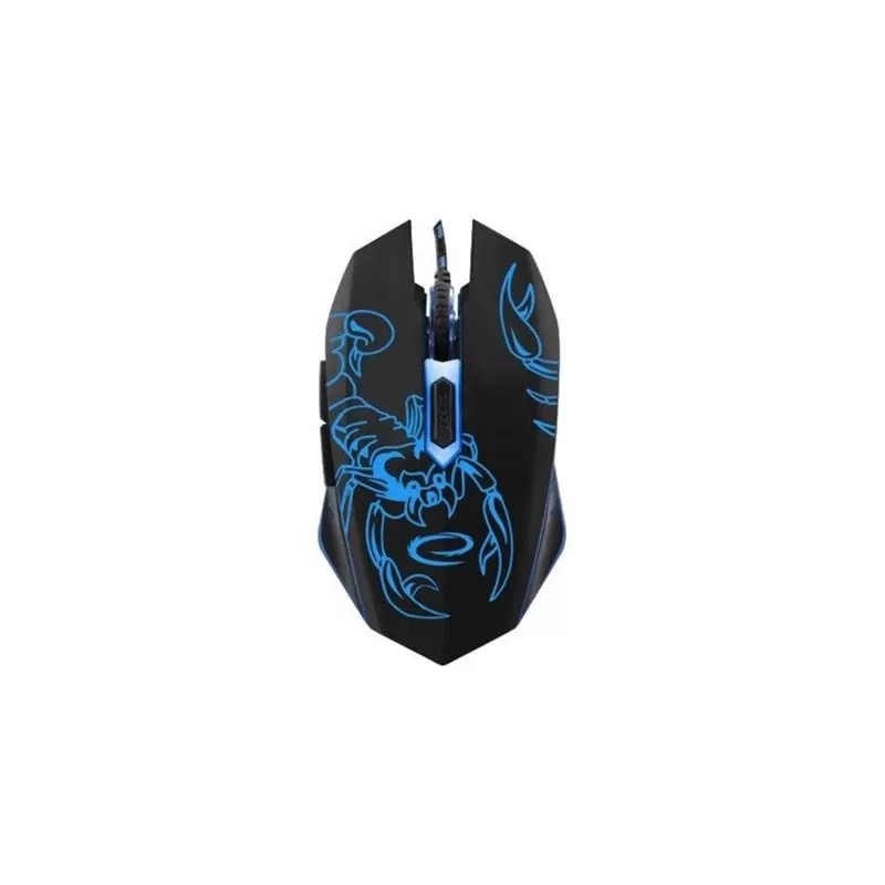 Esperanza MX203 SCORPIO - mouse - USB - blu - mouse - ottico - 6 tasti - nero