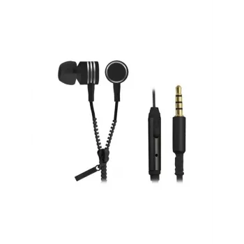 Auricolari ZIPPER con microfono nero