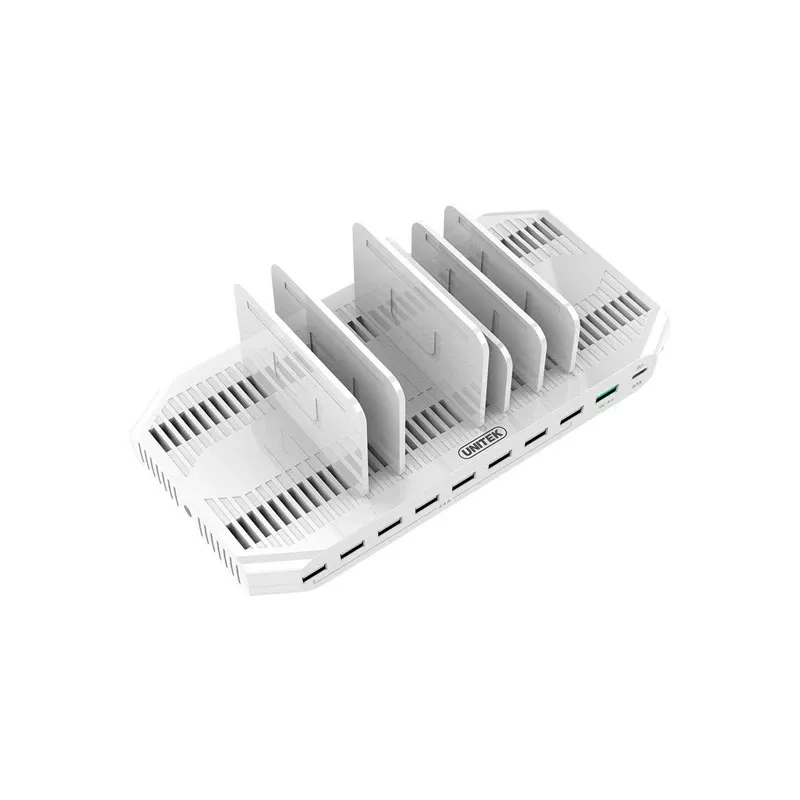 Stazione di ricarica organizer UNITEK Y-2190 da appoggio bianco