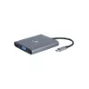 Gembird A-CM-COMBO6-01 adattatore multiporta USB-C 6-in-1, USB 3.1 Gen 1, HDMI 4K, VGA, PD 60 W, lettore SD/microSD, audio da 3,5 mm, grigio