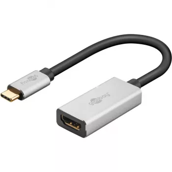 Wentronic 60194 Adattatore cavo video 0,15 m USB Type-C HDMI nero - argento (60194)