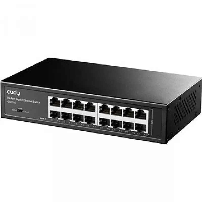 Switch di rete Cudy GS1016 — 16 porte Gigabit Ethernet (10/100/1000), switching 32 Gbit/s, montaggio a rack, alimentazione AC