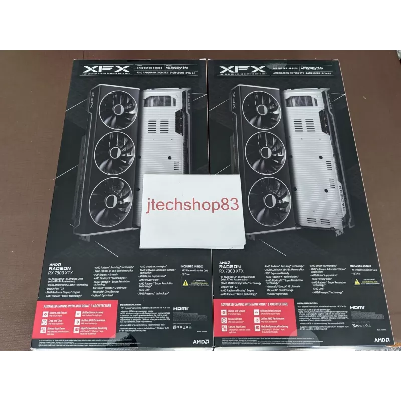 Scheda grafica XFX Radeon RX 7900 XTX 24 GB GDDR6, PCIe 4.0, 384-Bit, 355 W, 3 ventole