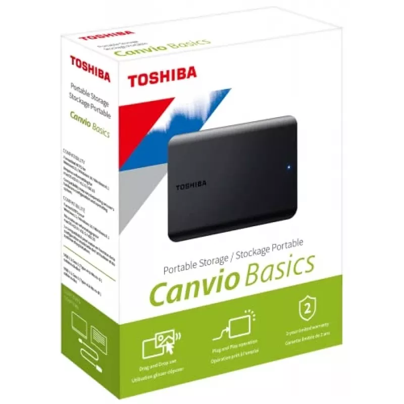 Disco rigido esterno Toshiba 2 TB USB 2.0/3.2 Canvio Basics