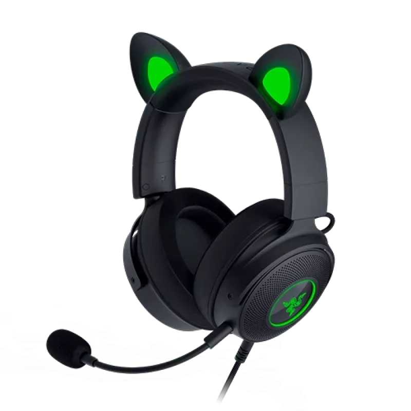 Razer Kraken V2 Pro Kitty Edition – cuffie gaming over-ear con filo, nero