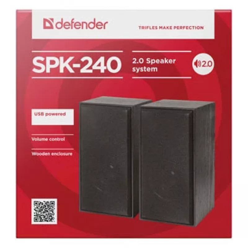 Diffusori da scrivania DEFENDER SPK-240 con filo, 2.0, 6 W RMS, alimentazione USB, 3,5 mm, nero