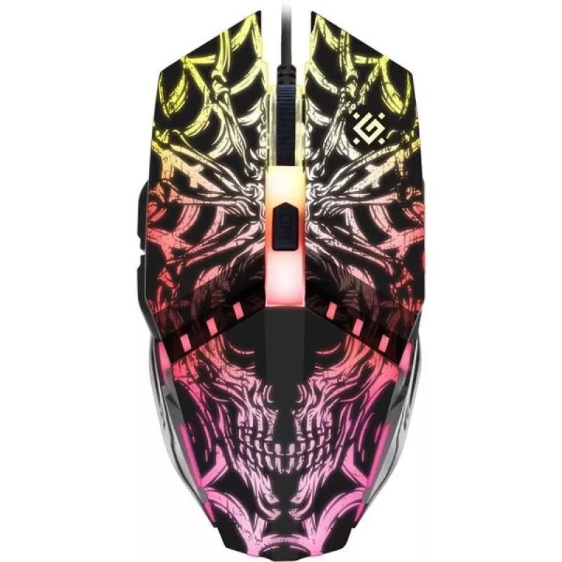 Defender PROTOTYPE GM-670L mouse da gaming, ottico, 2400 DPI, cablato USB, ambidestro, illuminato, nero
