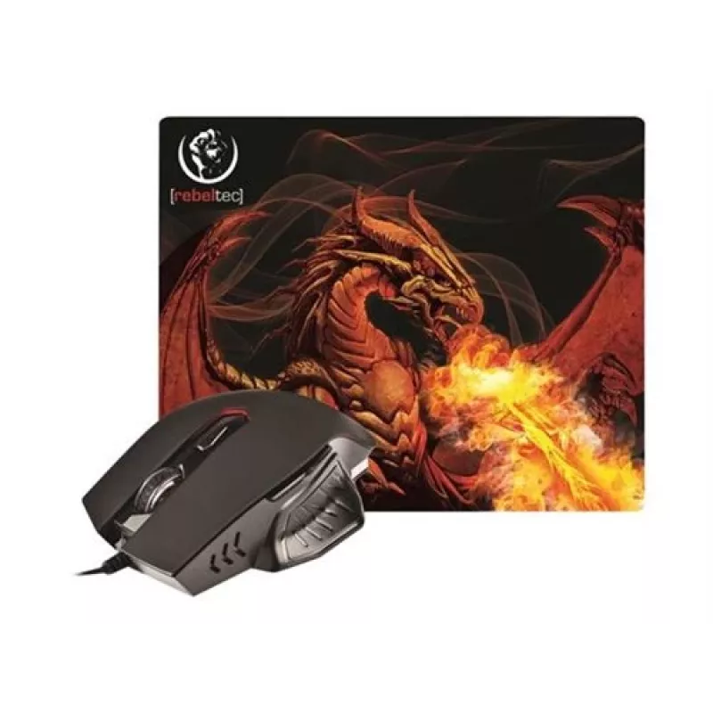 Rebeltec Red Dragon – mouse ottico – 6 tasti – con filo – USB