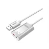 Unitek Y-247A scheda audio USB stereo, da USB 2.0 tipo A a 2x minijack da 3,5 mm, alluminio, 47 x 28 mm, argento
