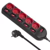Prolunga elettrica MACLEAN MCE204 cavo 1,5 m, 5 prese AC, interno, nero/rosso
