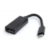 Gembird A-CM-DPF-01 adattatore da USB-C a DisplayPort, 15 cm, nero