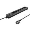 Protezione da sovratensione Qoltec 50112 nero 6 prese AC 230V 3m