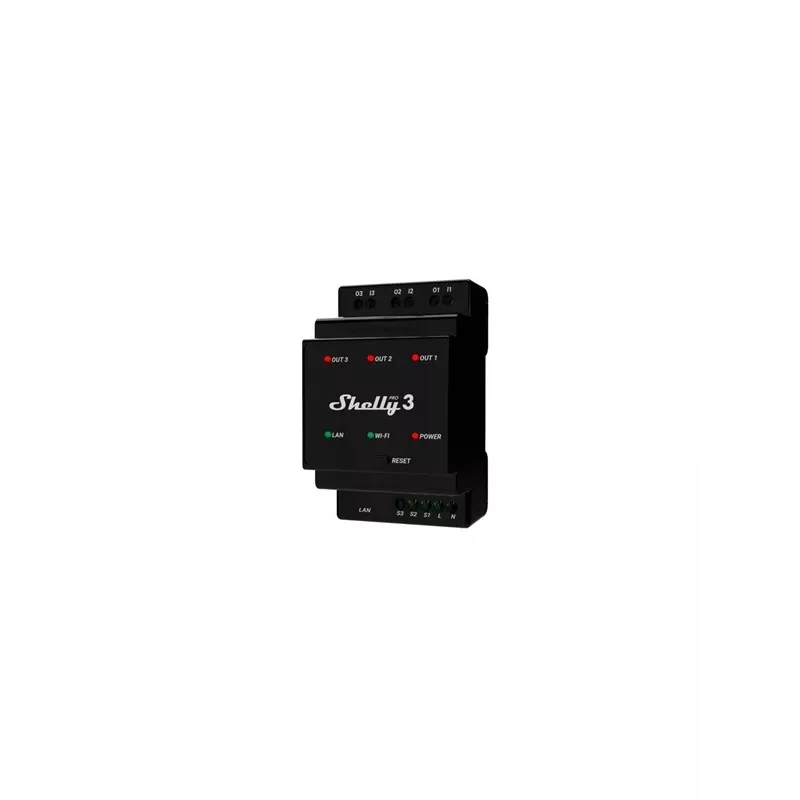 Shelly Pro 3 relè per guida DIN WiFi/LAN/Bluetooth