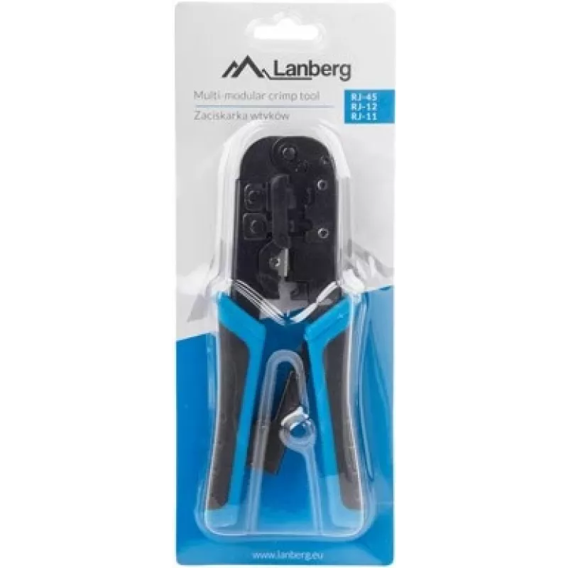 Pinza crimpatrice LANBERG NT-0201 per connettori RJ-45, 180 mm, 315 g, nero/blu