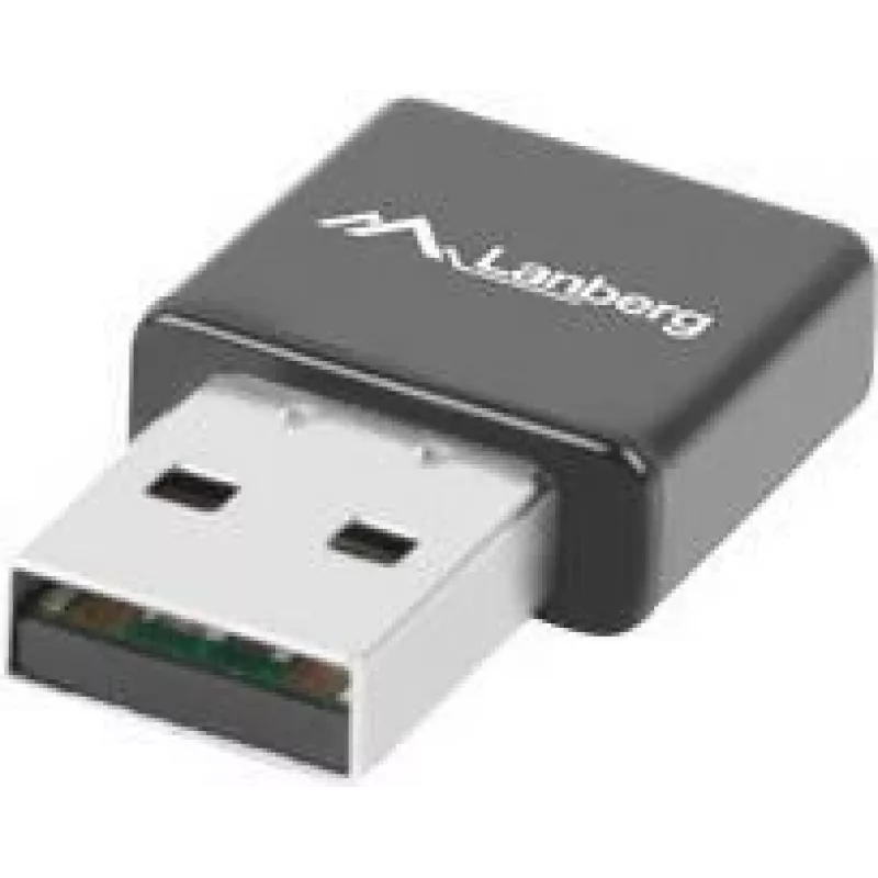 Adattatore USB Wi-Fi LANBERG NC-0300-WI, 2 antenne interne 2 dBi, USB 2.0, fino a 2400 Mbit/s, nero