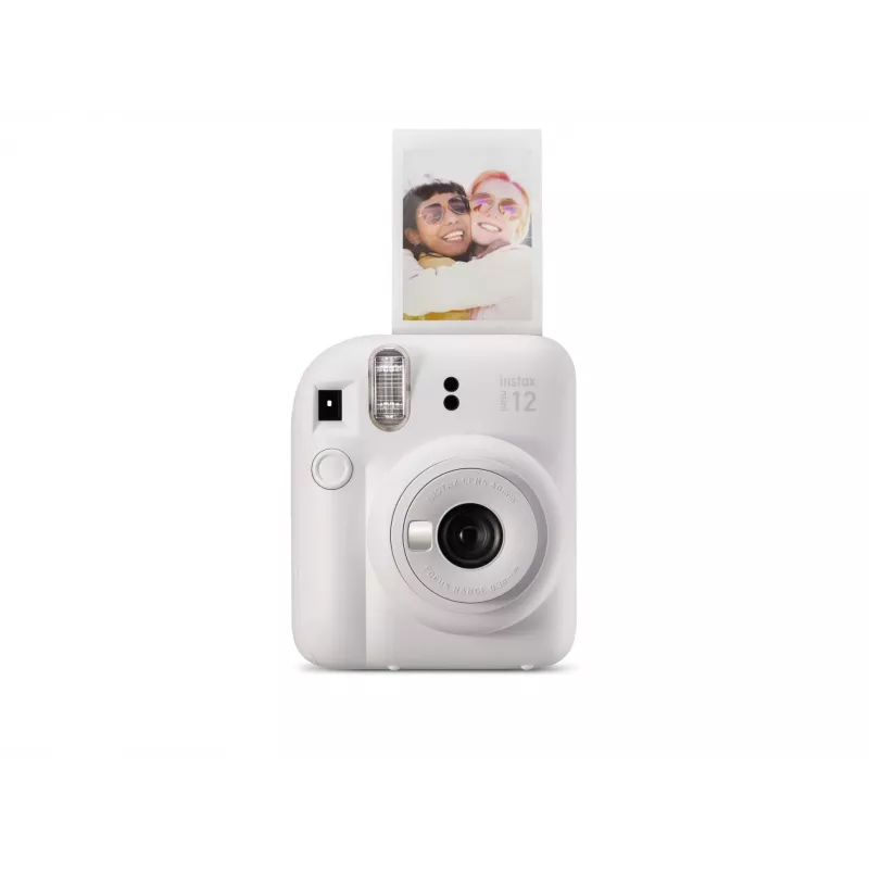 Fotocamera istantanea Fujifilm Instax Mini 12 bianca — stampe 86×54 mm, lunghezza focale 60 mm, batteria AA