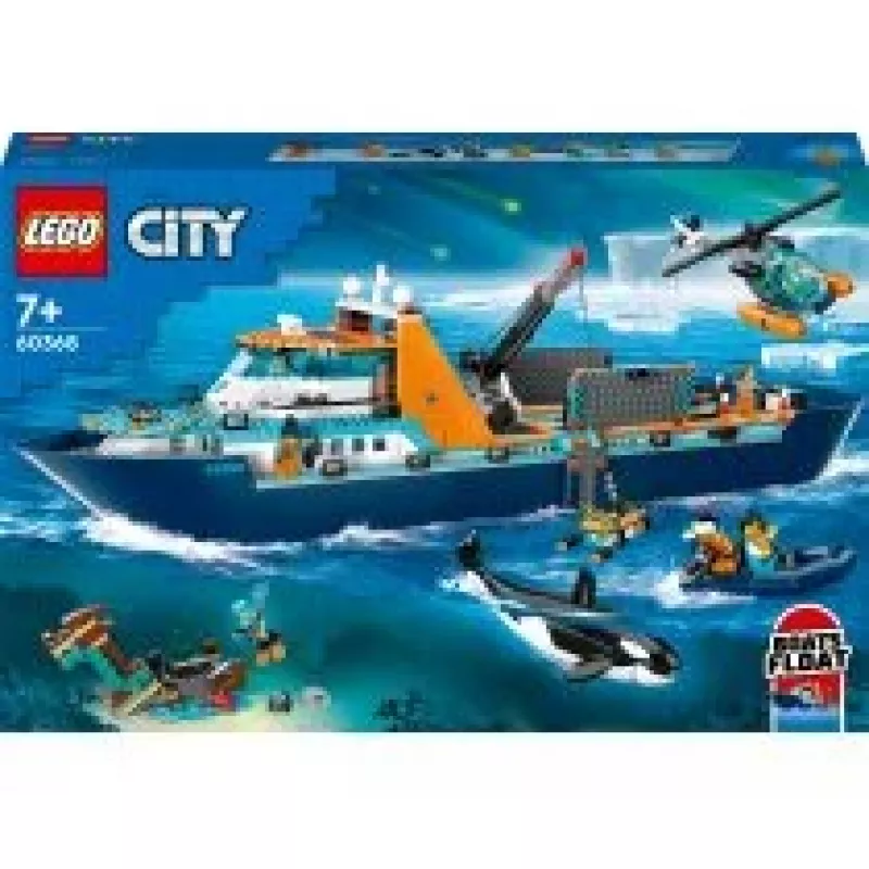 Giocattolo da costruzione LEGO City nave da spedizione artica 60368 — 815 pezzi, 7+ anni, include 4 minifigure