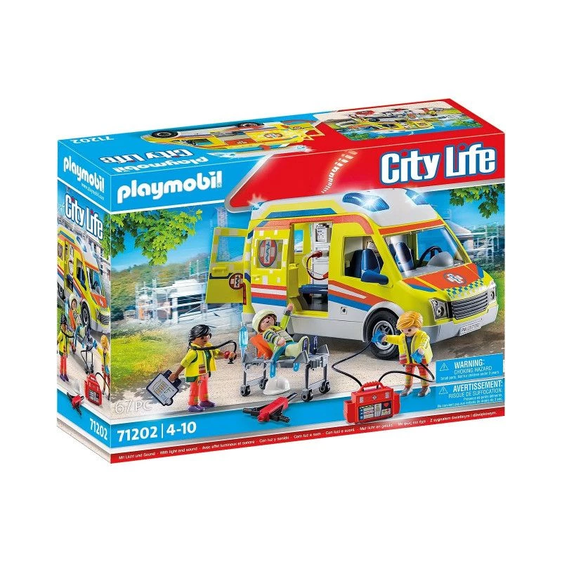 Playmobil 71202 City Life ambulanza con luci e suoni set di gioco adatto a bambini dai 4 anni singolo