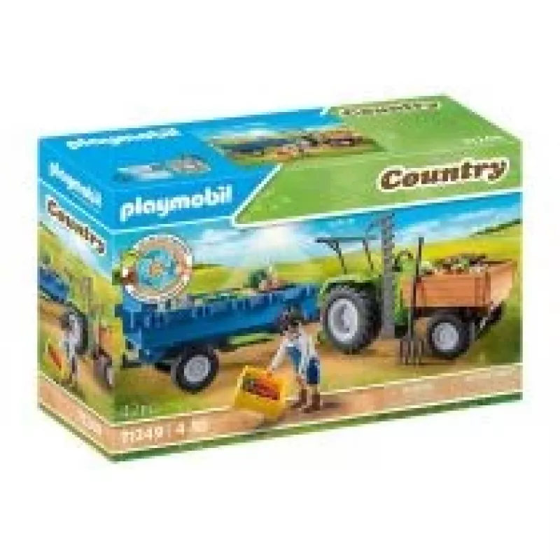 Playmobil trattore mietitrebbia con rimorchio - gioco simbolico e gioco fantasioso per bambini da 6 a 9 anni - Fat Brain Toys