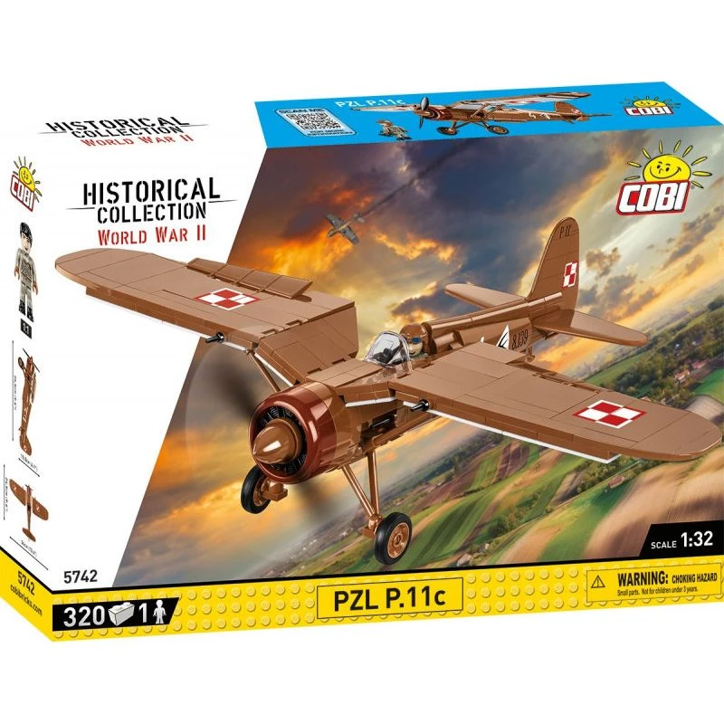 Set da costruzione COBI PZL P.11c 320 pezzi Seconda guerra mondiale
