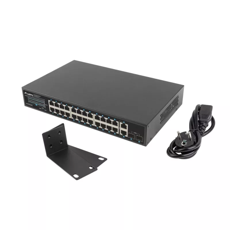 Switch unmanaged LANBERG RSGE-24P-2GE-2S-360 con 24 porte Ethernet RJ-45