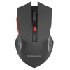 Mouse wireless DEFENDER ACCURA MM-275 RF, ottico, ambidestro, 1600 DPI, ricevitore USB RF, 5–6 tasti, nero/rosso
