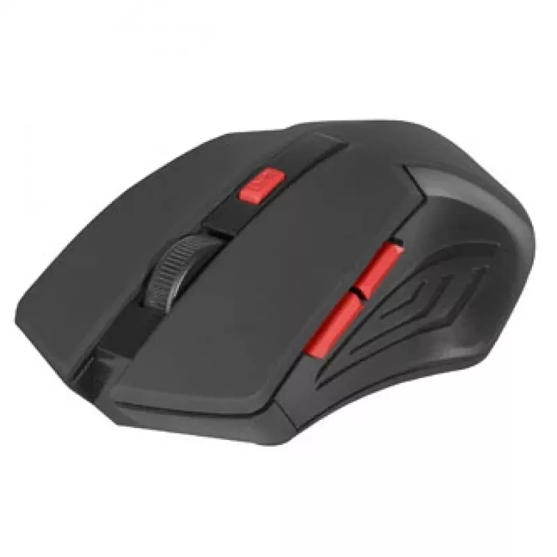 Mouse wireless DEFENDER ACCURA MM-275 RF, ottico, ambidestro, 1600 DPI, ricevitore USB RF, 5–6 tasti, nero/rosso