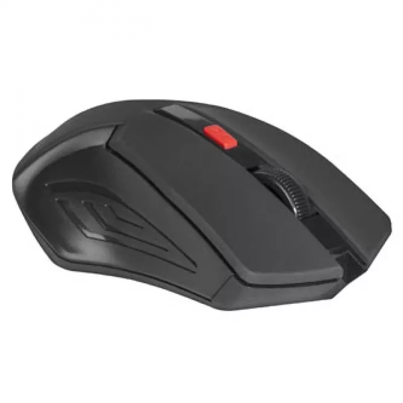Mouse wireless DEFENDER ACCURA MM-275 RF, ottico, ambidestro, 1600 DPI, ricevitore USB RF, 5–6 tasti, nero/rosso