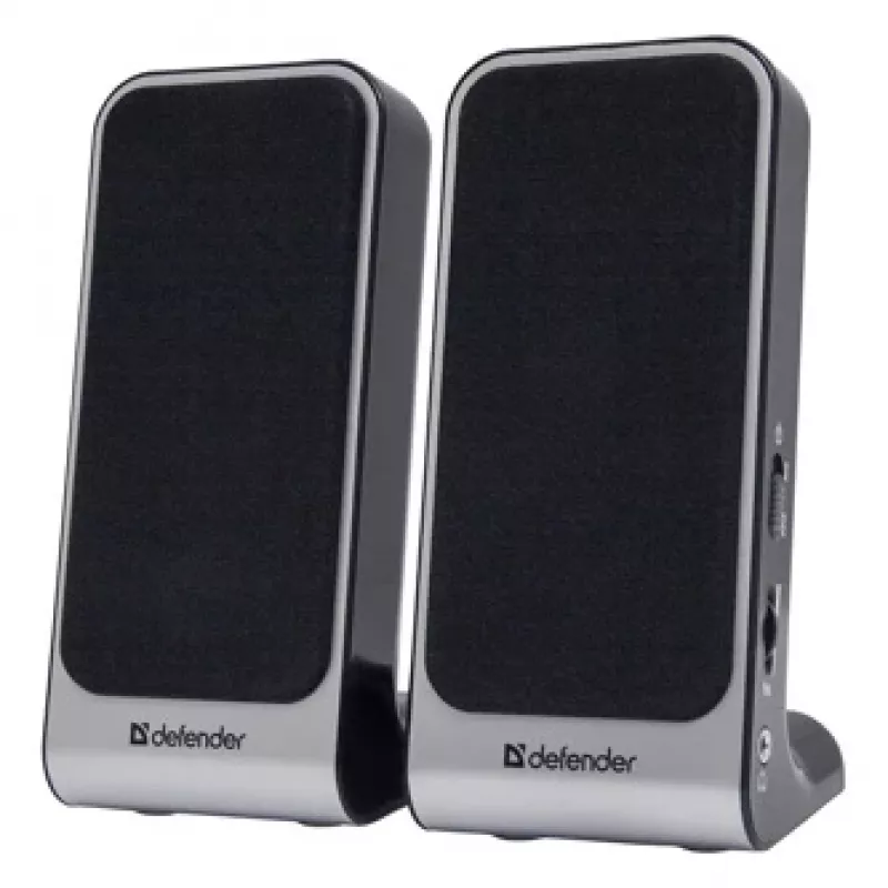 Diffusori DEFENDER SPK-225 2.0 con filo, 4 W RMS, USB/DC 5 V, 3,5 mm, nero