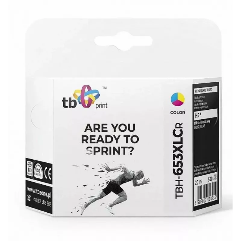 Inkjet per HP DJ6075 TBH-653XLCR CMY ref.