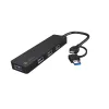 Hub USB NATEC Mayfly USB 3.2 Gen 1 Type-A Type-C 5000 Mbit/s nero