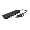 Hub USB NATEC Mayfly USB 3.2 Gen 1 Type-A Type-C 5000 Mbit/s nero