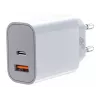 Caricabatterie universale 2x3A USB C + USB A Power Delivery bianco