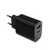 Caricabatterie da parete 2x3A USB-C + USB-A Power Delivery nero