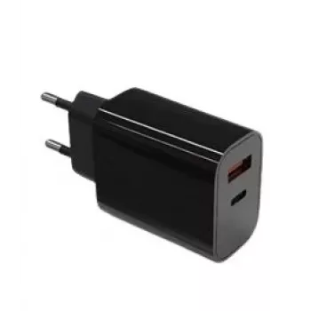 Caricabatterie da parete 2x3A USB-C + USB-A Power Delivery nero