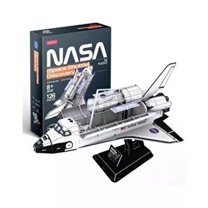 Puzzle 3D Cubicfun Space Shuttle Discovery modello 306-DS1057, kit di costruzione in cartone