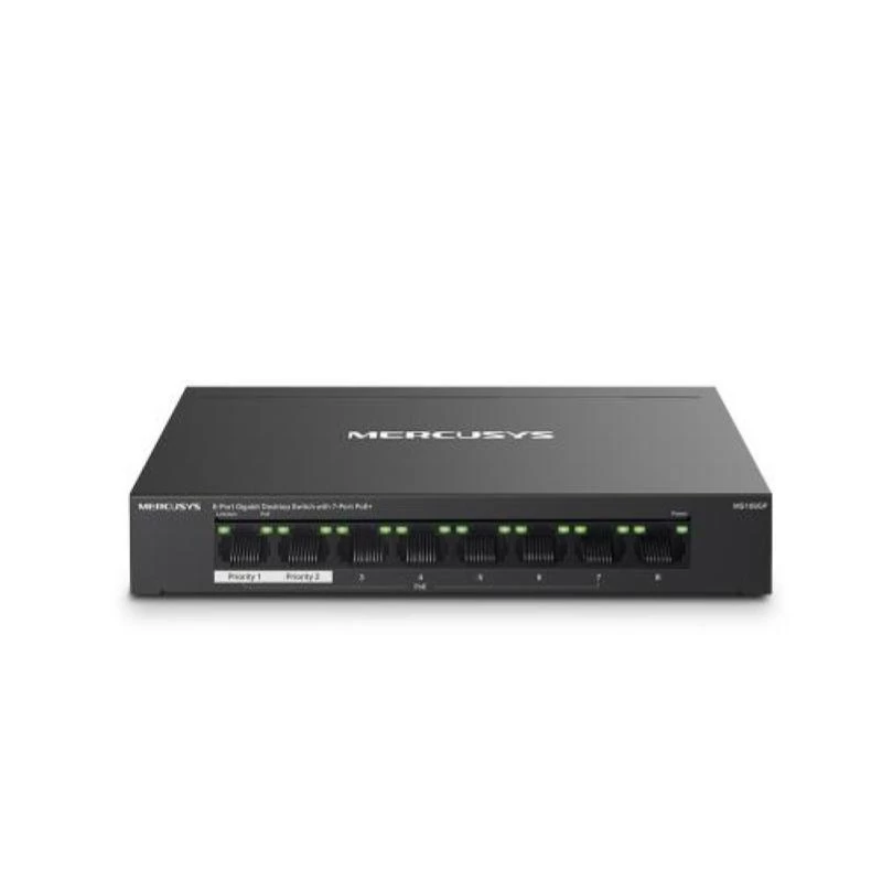 Mercusys MS108GP switch desktop 8 porte Gigabit con 7 porte PoE