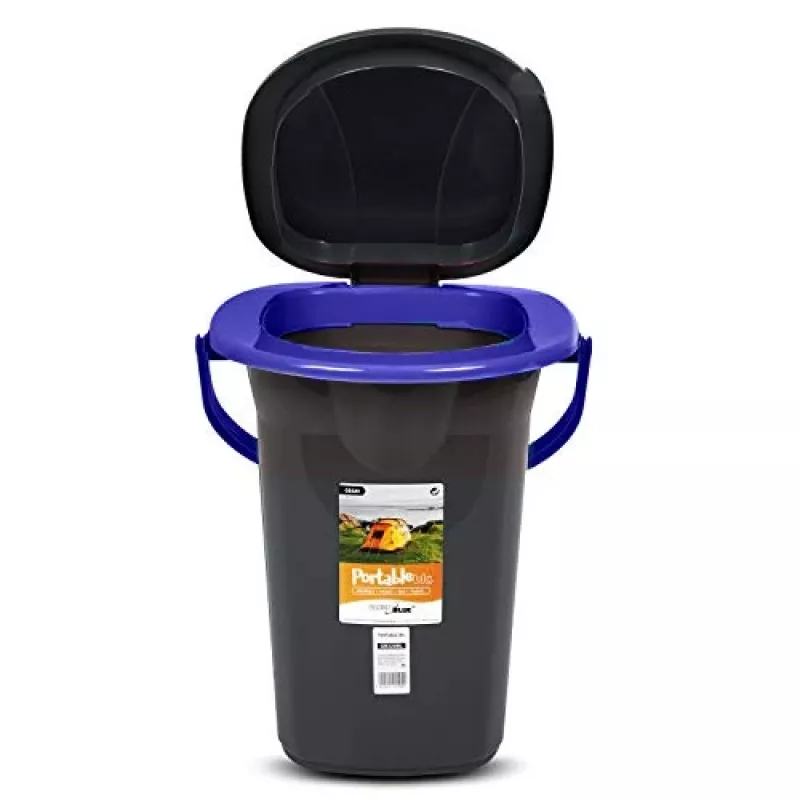 GreenBlue GB320BB WC portatile da campeggio a secchio, 19 l, nero/blu navy