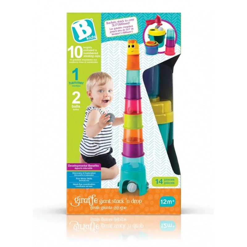 Torre multifunzionale giraffa XL di B-kids modello 1164702NN, altezza 120 cm, torre gioco e attività