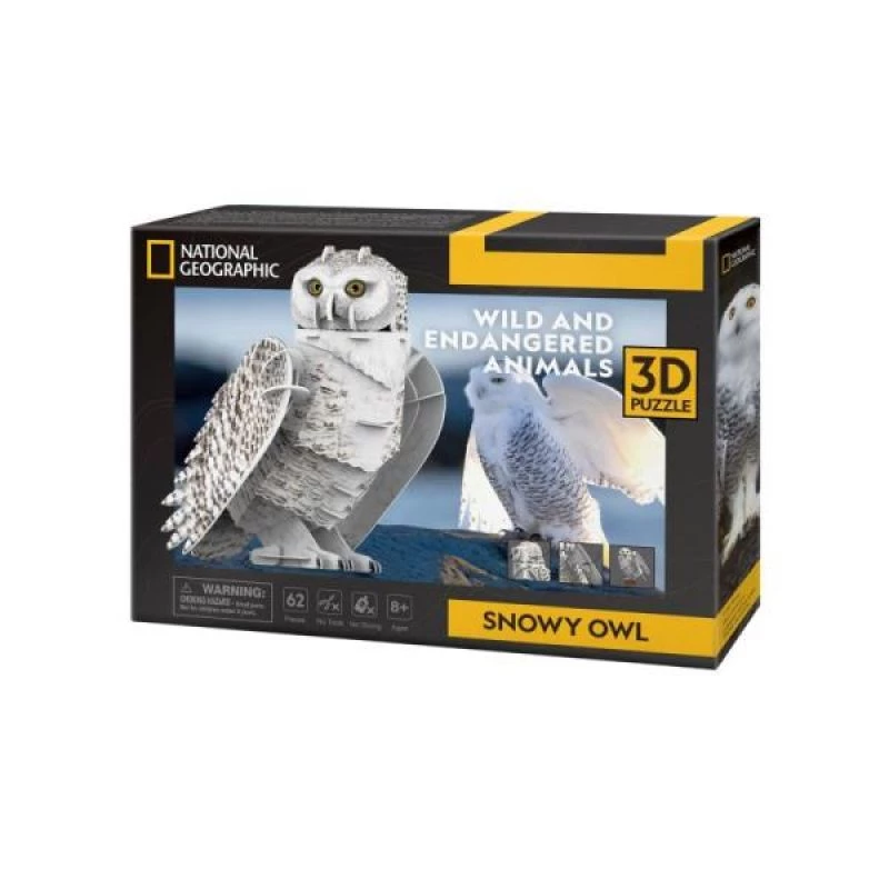 Puzzle 3D CubicFun NG civetta delle nevi 32 pezzi animali da 8 anni