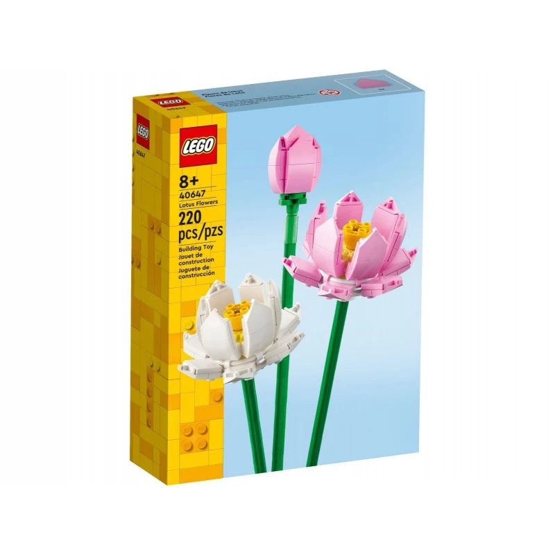 Set da costruzione LEGO 40647 Lotus Flowers — modello modulare Botanical Collection, 220 pezzi, altezza 300 mm, età 8+