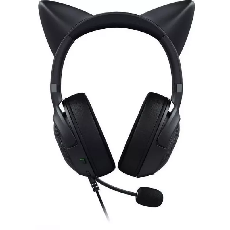 Kraken Kitty V2 - nero, headset gaming, orecchie Kitty, illuminazione reattiva allo streaming, microfono cardioide HyperClear, driver TriForce da 40 mm, microfono integrato nei padiglioni, Razer Chroma RGB (orecchie e padiglioni), Surround Sound: disponibile solo con