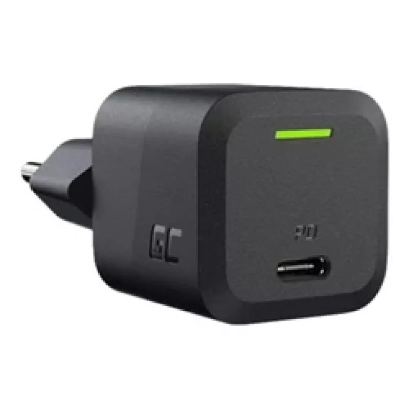 Caricabatterie per dispositivi mobili Green Cell CHARGC06, USB-C 33W, Quick Charge 3.0, ingresso AC 100–240V, nero